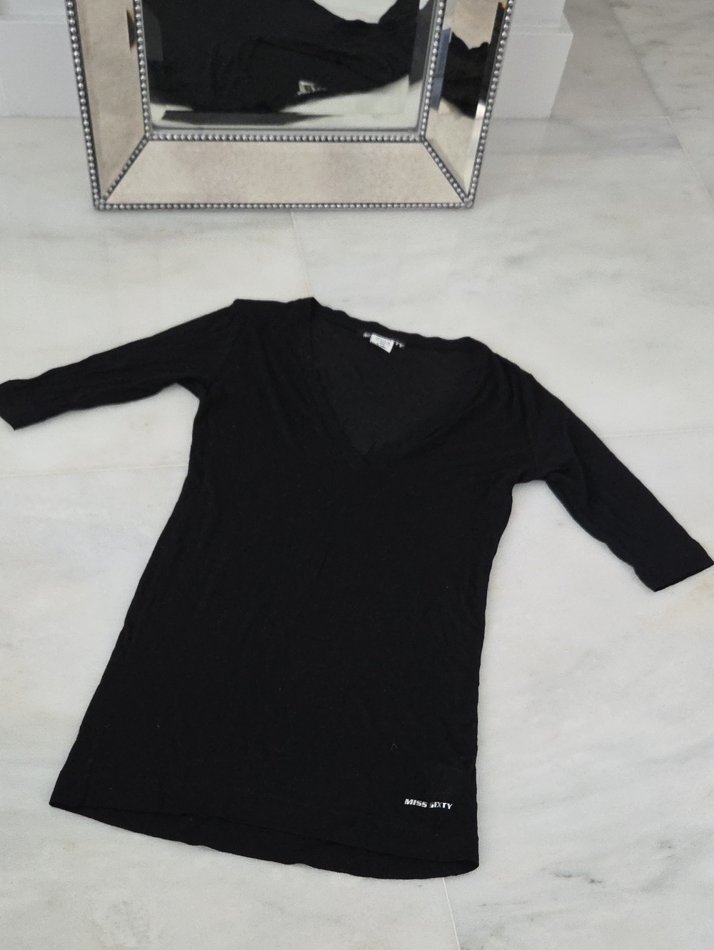 Miss Sixty Black V-Neck Tunic Top NEW NEVER WORN!